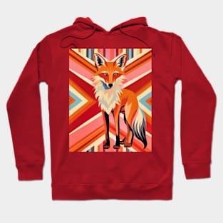Spectrum Fox: Radiant Op Art Red Fox Hoodie
